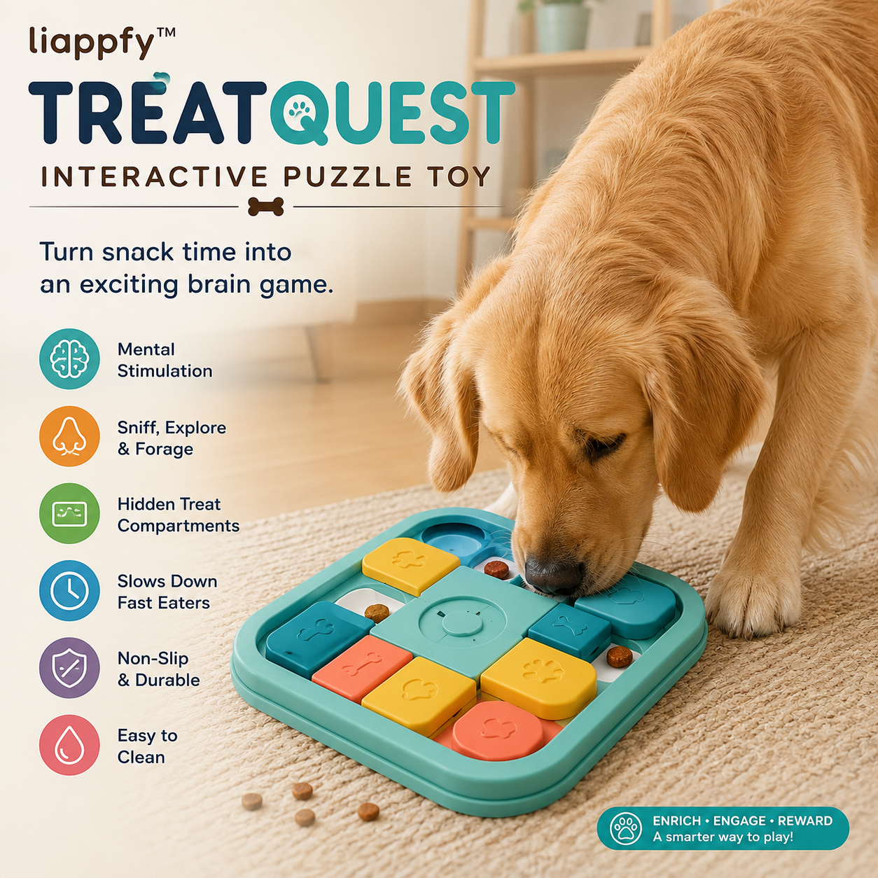 liappfy™ TreatQuest Interactive Puzzle Toy